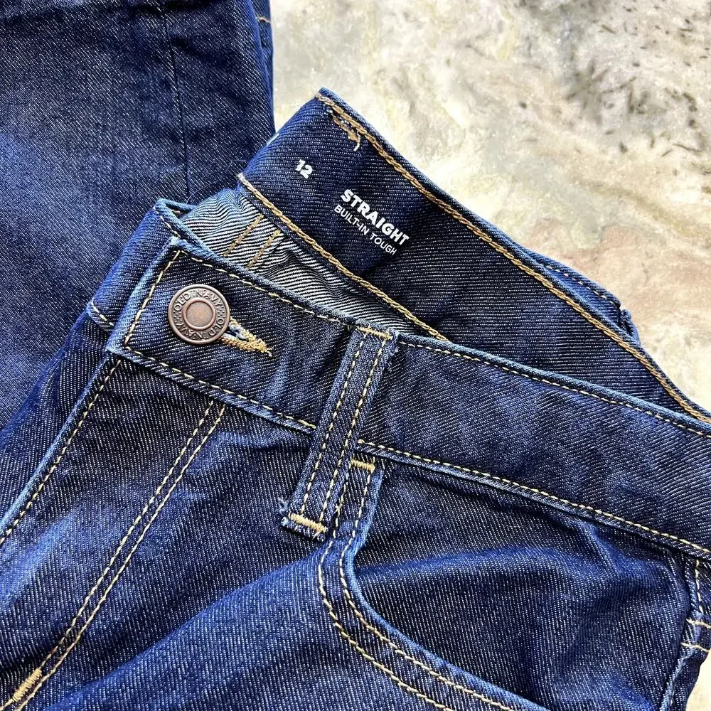 Old Navy Straight Leg Dark Wash Jeans Boys Youth Size 12